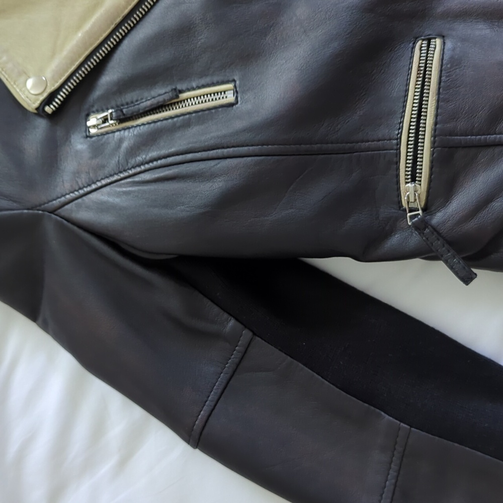 Black Rivet Leather Jacket - image 3